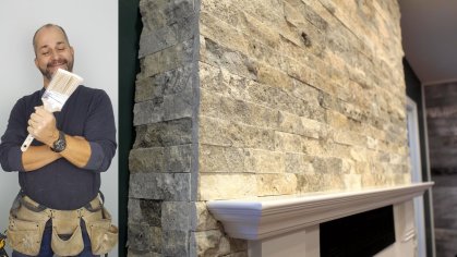 DIY How To Install Stone on Your Fireplace Easily - YouTube