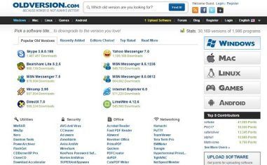 List of websites to download old version software for Windows PC
