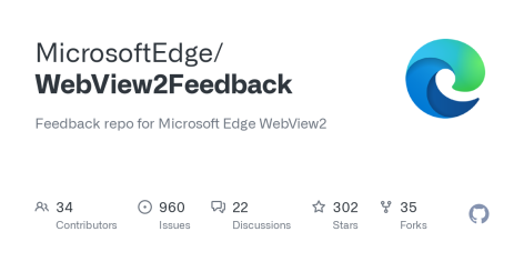 GitHub - MicrosoftEdge/WebView2Feedback: Feedback repo for Microsoft Edge WebView2