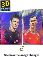 Lionel Messi ,Cristiano Ronaldo-3D Poster ,3D Lenticular-2 Images Change  | eBay