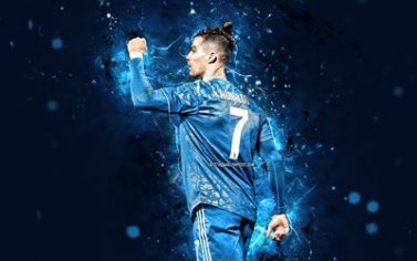 Download wallpapers 4k, Cristiano Ronaldo, back view, 2020, Juventus FC, CR7, blue uniform, portuguese footballers, Italy, Bianconeri, soccer, CR7 Juve, football stars, Serie A, blue neon lights for desktop with resolution 3840x2400. High Quality HD pictures wallpapers
