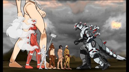 Mechagodzilla VS Attack On Titan, Eren titan, colossal armin titan, beast titan, shifter titan dc2 - YouTube