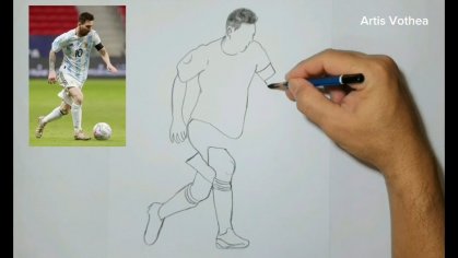 Drawing of Sketch Lionel Messi - YouTube