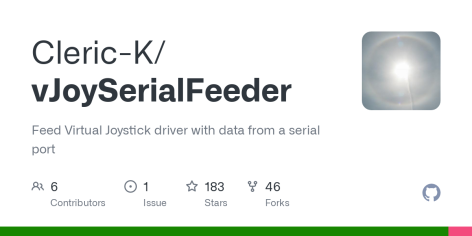 GitHub - Cleric-K/vJoySerialFeeder: Feed Virtual Joystick driver with data from a serial port