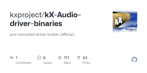 GitHub - kxproject/kX-Audio-driver-binaries: pre-compiled driver builds (official)