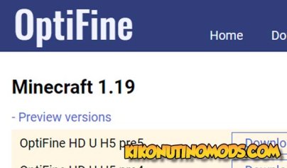 download 1.19 optifine