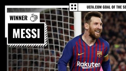 Lionel Messi free-kick voted UEFA.com Goal of the Season | UEFA Champions League | UEFA.com