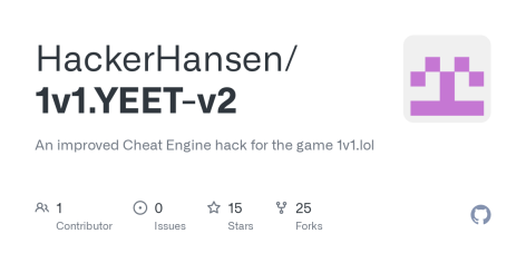 GitHub - HackerHansen/1v1.YEET-v2: An improved Cheat Engine hack for the game 1v1.lol