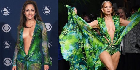 Jennifer Lopez Gave Us Deja Vu When She Rocked This Daring Green Nod to That Iconic Dress 20 Years Later