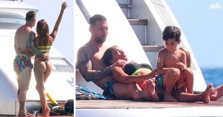 Lionel Messi and Antonela Roccuzzo soak in the sun on a yacht during lavish Ibiza getaway