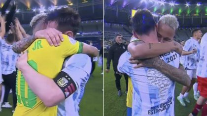 Lionel Messi And Neymar Share Emotional Embrace After Copa America Final