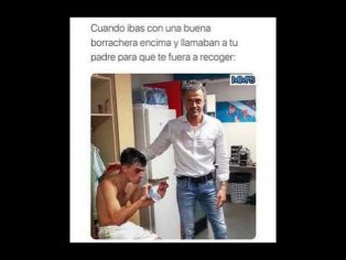 Meme Pedri borracho con Luis Enrique. - YouTube