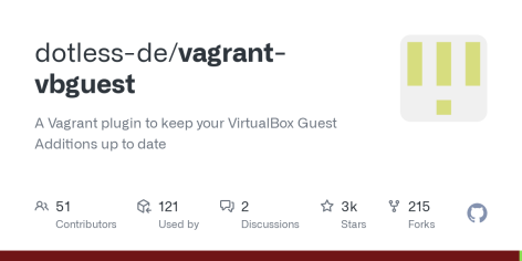 GitHub - dotless-de/vagrant-vbguest: A Vagrant plugin to keep your VirtualBox Guest Additions up to date