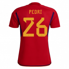 PEDRI #26 Spain Home Soccer Jersey 2022