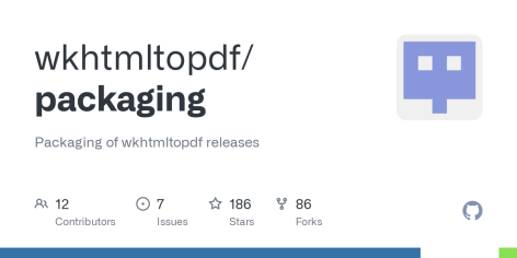 GitHub - wkhtmltopdf/packaging: Packaging of wkhtmltopdf releases