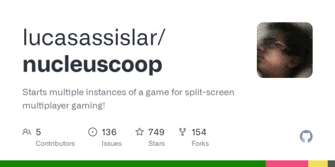 GitHub - lucasassislar/nucleuscoop: Starts multiple instances of a game for split-screen multiplayer gaming!