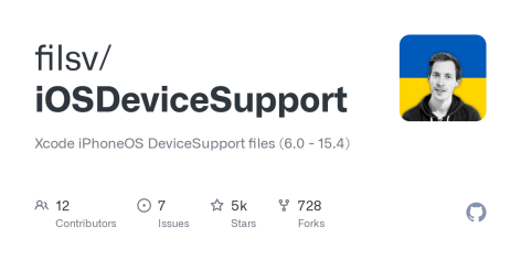 GitHub - filsv/iOSDeviceSupport: Xcode iPhoneOS DeviceSupport files (6.0 - 15.4)