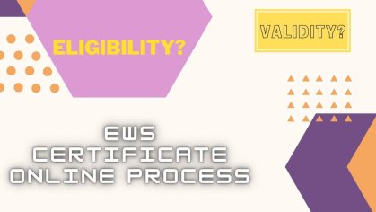 EWS certificate online : Application form, ews certificate online check
