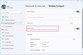 How to stop Mobile Hotspot from Turning off in Windows 11/10