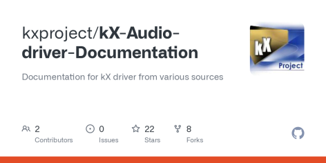 GitHub - kxproject/kX-Audio-driver-Documentation: Documentation for kX driver from various sources