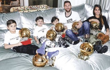 Photo: Leo Messi and all 7 Ballons d'Or