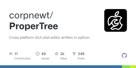 GitHub - corpnewt/ProperTree: Cross platform GUI plist editor written in python.