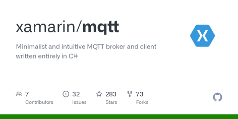 GitHub - xamarin/mqtt: Minimalist and intuitive MQTT broker and client written entirely in C#