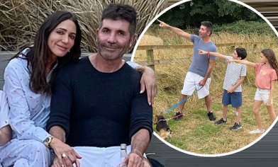 Simon Cowell and fiancée Lauren Silverman cuddle up as they enjoy countryside break | Daily Mail Online
