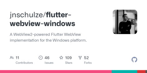 GitHub - jnschulze/flutter-webview-windows: A WebView2-powered Flutter WebView implementation for the Windows platform.