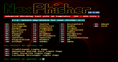 Nexphisher : Advanced Phishing Tool For Linux & Termux