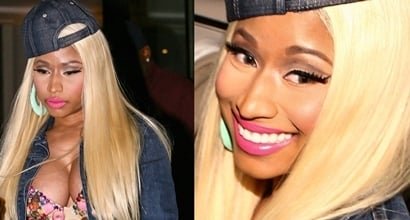 Nicki Minaj Wears High Waist Acid Jeans & Boots/Cap/Jacket