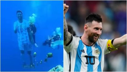 WATCH: Lionel Messi's fan in Kerala scuba dives into 100 feet in the Arabian sea for putting his cut-out | Football News, Times Now