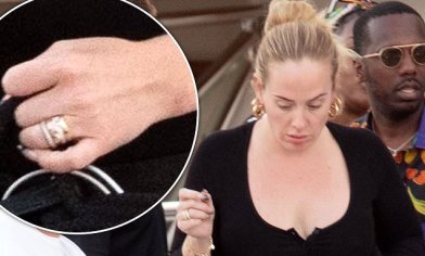 Adele wears ring as she departs her luxury yacht in Sardinia with boyfriend Rich Paul | Daily Mail Online