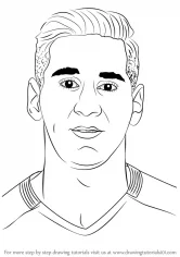 Learn How to Draw Lionel Messi (Footballers) Step by Step : Drawing Tutorials