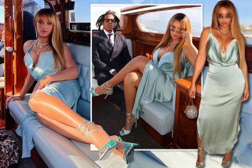 Beyonce stuns in a mint dress as she sails along Venice's canals with husband Jay-Z | The Sun