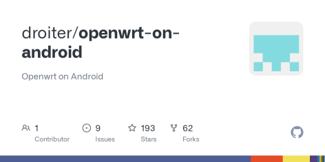 GitHub - droiter/openwrt-on-android: Openwrt on Android