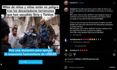 Sacó su lado solidario: Messi rogó ayuda para Turquía y Siria