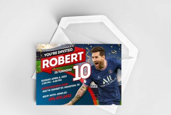 Personalized Lionel Messi Birthday Invitation Made to Order - Etsy Finland