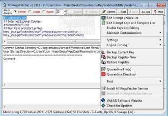 Download MJ Registry Watcher  - MajorGeeks
