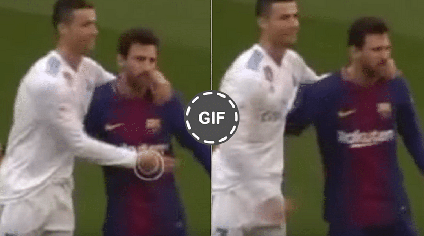 WATCH : Lionel Messi hugs Cristiano Ronaldo during El Clasico - The SportsRush