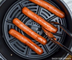 Air Fryer Hot Dogs (and Toasted Buns) - Dash for Dinner
