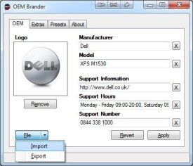 Download OEM Brander v1.8.0.0 (freeware) - AfterDawn: Software downloads
