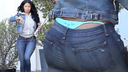 Nicki Minaj Thongs On Display In Tight Jeans - YouTube
