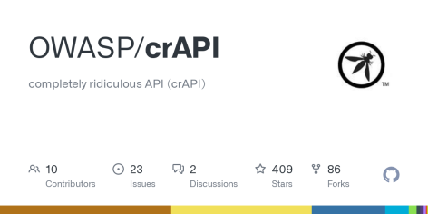 GitHub - OWASP/crAPI: completely ridiculous API (crAPI)