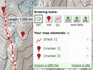 GPS Visualizer: Freehand Drawing Utility: Draw on a map and save GPX data