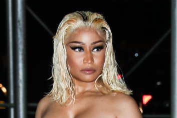 Nicki Minaj Is Bold in Tie-Dye Minidress & Cult-Favorite Fishnet Heels – Footwear News