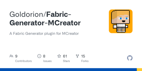 GitHub - Goldorion/Fabric-Generator-MCreator: A Fabric Generator plugin for MCreator