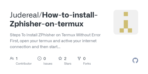 GitHub - Judereal/How-to-install-Zphisher-on-termux: Steps To Install ZPhisher on Termux Without Error First, open your termux and active your internet connection and then start using the below commands on your terminal, and try to use the Zphisher script on termux.  apt update apt upgrade apt install git php openssh curl -y git clone https://github.com/htr-tech/zphisher cd zphisher chmod +x zphisher.sh bash zphisher.sh
