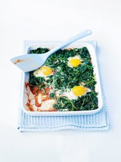 Baked spinach eggs recipe | delicious. magazine