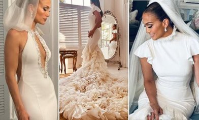 Jennifer Lopez shows off bridal gown in FIRST glimpse of special day with new husband Ben Affleck | Daily Mail Online